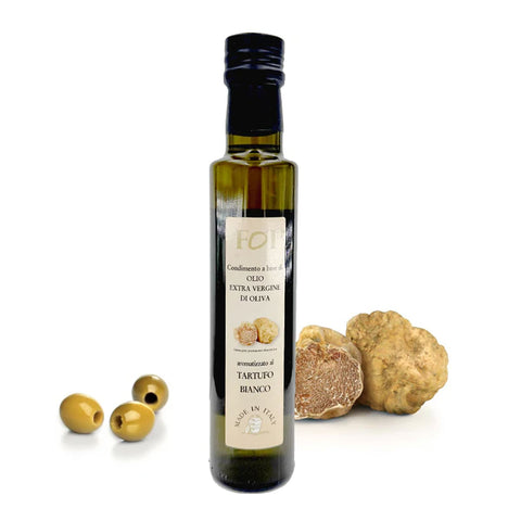 Condimento a base di Olio Extravergine di oliva aromatizzato al tartufo bianco (0,25 litri)