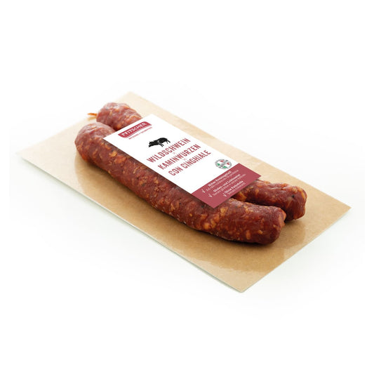 Kaminwurzen con cinghiale